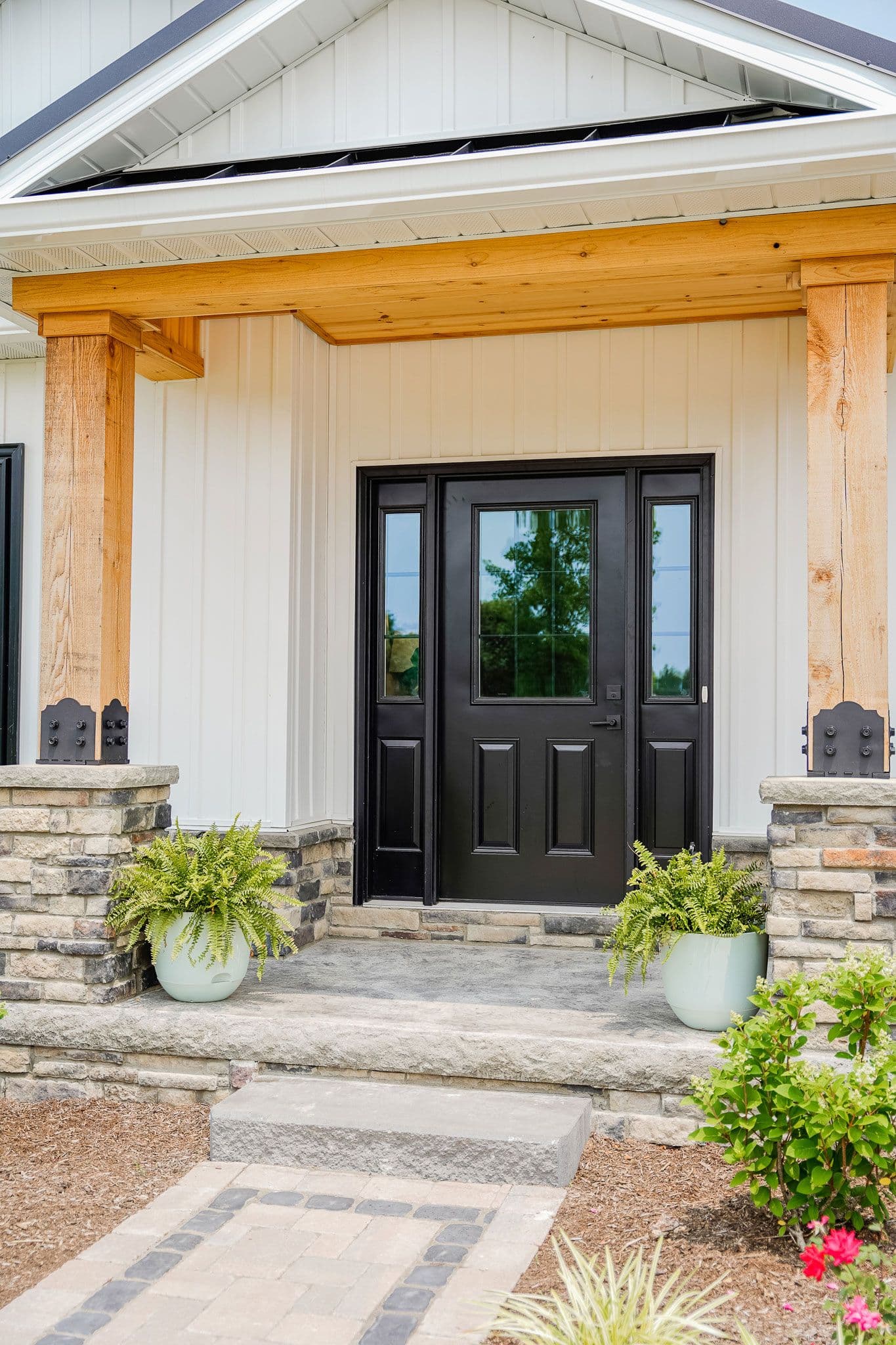 Newly-installed entry door.