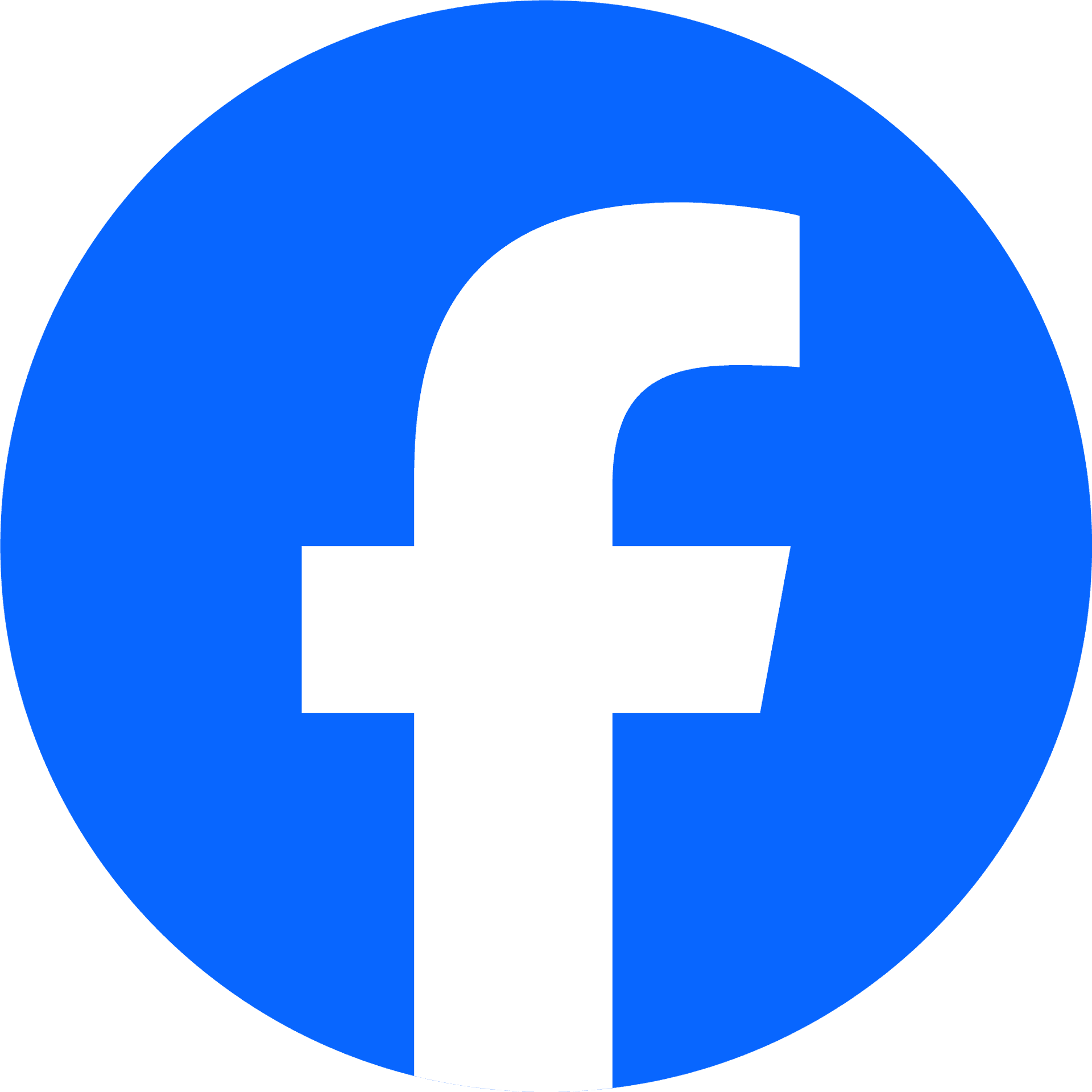 The blue Facebook "F" logo.
