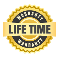 A badge for a Lifetime warranty.